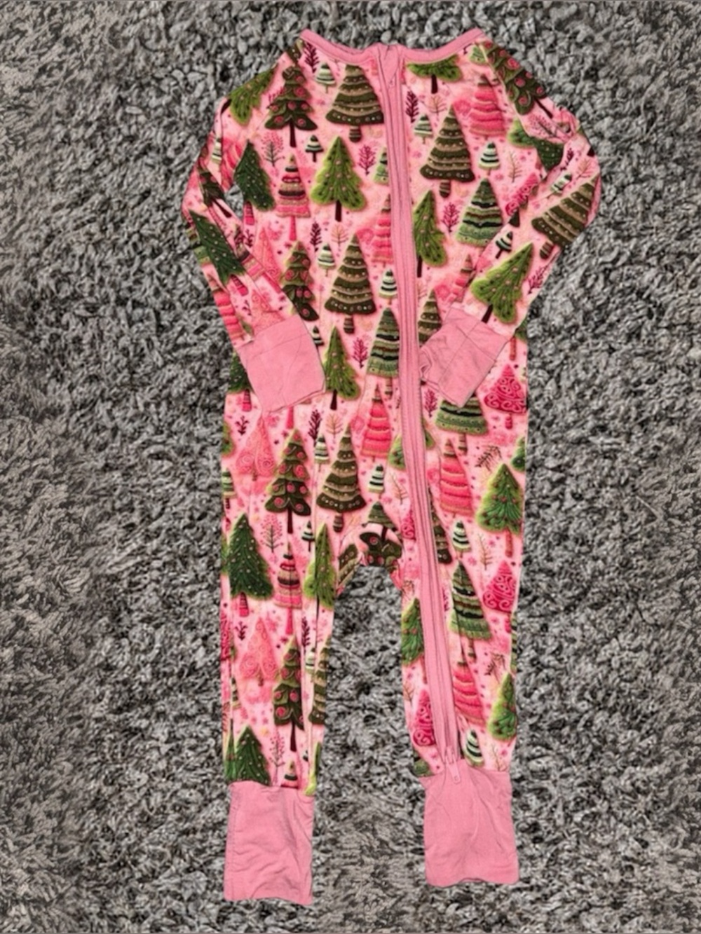 Pink Christmas Tree Bamboo Zippy